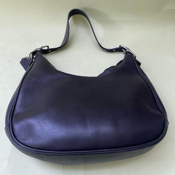 Vintage black/silver Coach leather shoulder bag - Picture 2 of 14